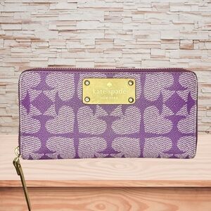 Kate Spade Ace of Spades Purple Long Zip Wallet ♠️